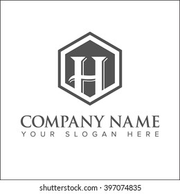 Modern and flat alphabetical logo design in vector on white background of H
