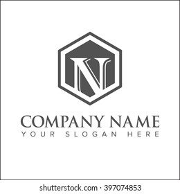 Modern and flat alphabetical logo design in vector on white background of N