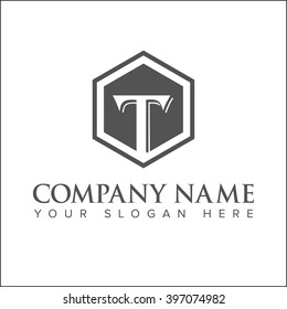 Modern and flat alphabetical logo design in vector on white background of T