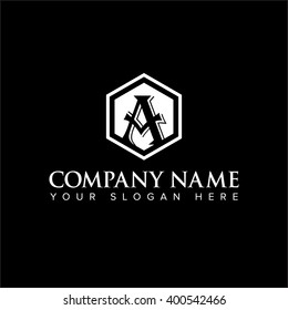 Modern and flat alphabetical logo design in vector on white background of A