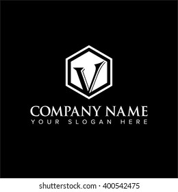 Modern and flat alphabetical logo design in vector on white background of V