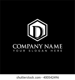 Modern and flat alphabetical logo design in vector on white background of D
