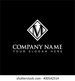 Modern and flat alphabetical logo design in vector on white background of M