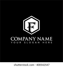 Modern and flat alphabetical logo design in vector on white background of F