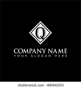 Modern and flat alphabetical logo design in vector on white background of Q
