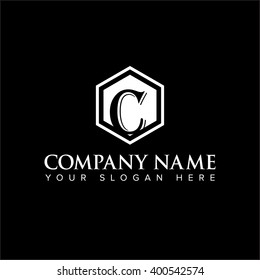 Modern and flat alphabetical logo design in vector on white background of C