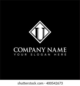 Modern and flat alphabetical logo design in vector on white background of U