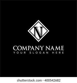 Modern and flat alphabetical logo design in vector on white background of N