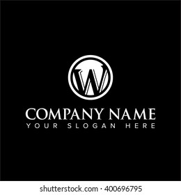 Modern and flat alphabetical logo design in vector on white background of W
