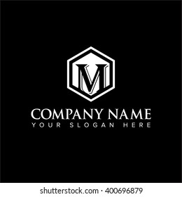 Modern and flat alphabetical logo design in vector on white background of M