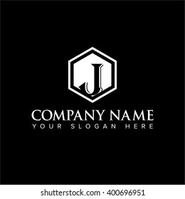 Modern and flat alphabetical logo design in vector on white background of J