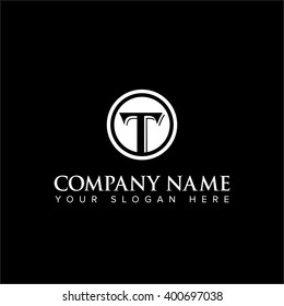 Modern and flat alphabetical logo design in vector on white background of T