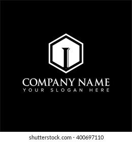 Modern and flat alphabetical logo design in vector on white background of I