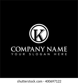 Modern and flat alphabetical logo design in vector on white background of K