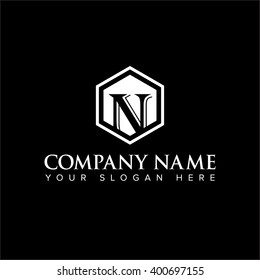 Modern and flat alphabetical logo design in vector on white background of N