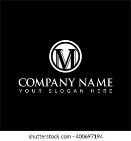 Modern and flat alphabetical logo design in vector on white background of M