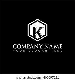 Modern and flat alphabetical logo design in vector on white background of K