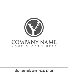 Modern and flat alphabetical logo design inl vector on white background of Y
