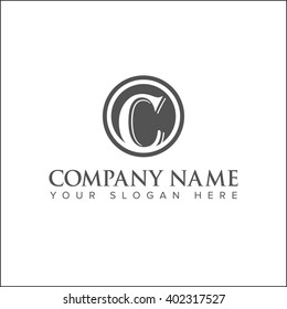 Modern and flat alphabetical logo design inl vector on white background of C