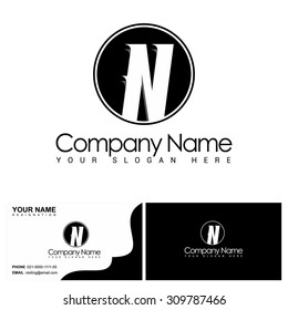 Modern and flat alphabetical logo and visiting card design in vector on white background.