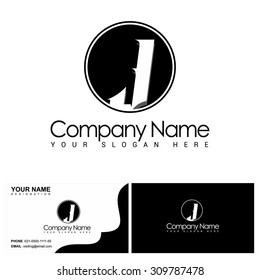 Modern and flat alphabetical logo and visiting card design in vector on white background.