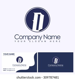 Modern and flat alphabetical logo and visiting card design in vector on white background.