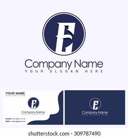 Modern and flat alphabetical logo and visiting card design in vector on white background.