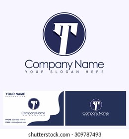 Modern and flat alphabetical logo and visiting card design in vector on white background.