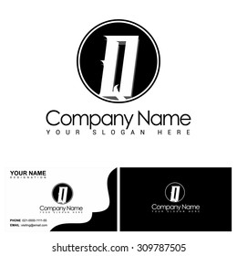 Modern and flat alphabetical logo and visiting card design in vector on white background.
