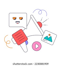 Modern flat animated design of analytic research 
