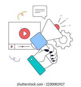 Modern flat animated design of analytic research 