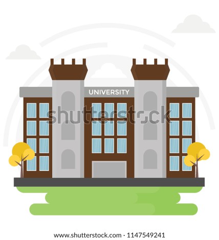 
Modern flat architecture of university building 
