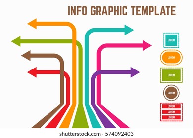 modern and flat arrow info-graphic template vector