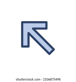 Modern flat arrow left up icon