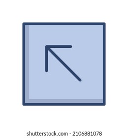 Modern flat arrow left up square icon