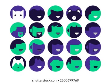 Modernes flaches Avatar-Symbolelement