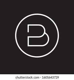 Modern flat b letter logo design emblem