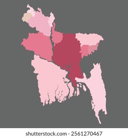Modern Flat Bangladesh Map Vector Graphic Illustration