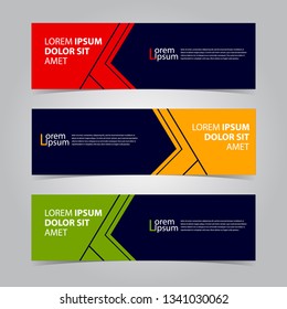 Modern flat banner background. business template. modern design. Vector abstract design banner web template in red orange green color. - Vector
