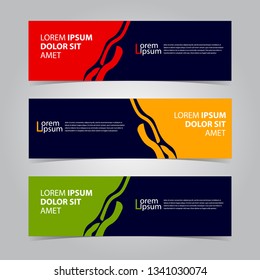 Modern flat banner background. business template. modern design. Vector abstract design banner web template in red orange green color. - Vector