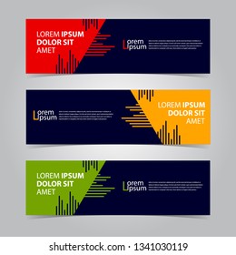 Modern flat banner background. business template. modern design. Vector abstract design banner web template in red orange green color. - Vector