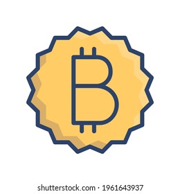 Modern flat bitcoin badge illustration icon
