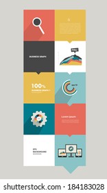 Modern flat box diagram for infographics. Vector module chart. Simply editable template.