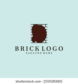 Modern Flat Brick logo vector illustration, Brick Work simple modern logo template, logo template, symbol icon