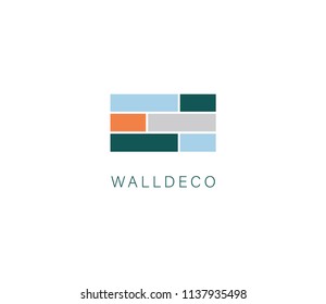 Modern flat brick logo, brick work simple modern logo