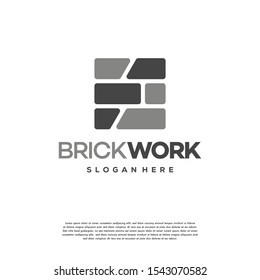 Modern Flat Brick Logo, Brick Work einfache moderne Logo-Vorlage, Logo-Vorlage, Symbol