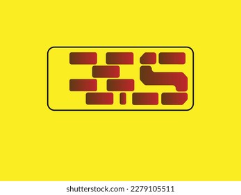 Logo moderno de ladrillo plano, plantilla de logotipo sencillo y moderno de Brick Work