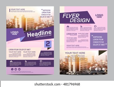 Modern Flat Brochure Layout design template. Annual Report Flyer Leaflet cover Presentation Modern background. illustration vector in A4 size