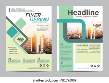 Modern Flat Brochure Layout design template. Annual Report Flyer Leaflet cover Presentation Modern background. illustration vector in A4 size