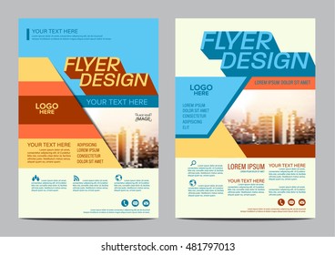 Modern Flat Brochure Layout design template. Annual Report Flyer Leaflet cover Presentation Modern background. illustration vector in A4 size